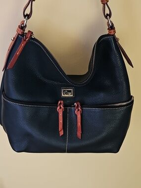 Dooney And Bourke Black Leather Hobo/Shoulder Bag